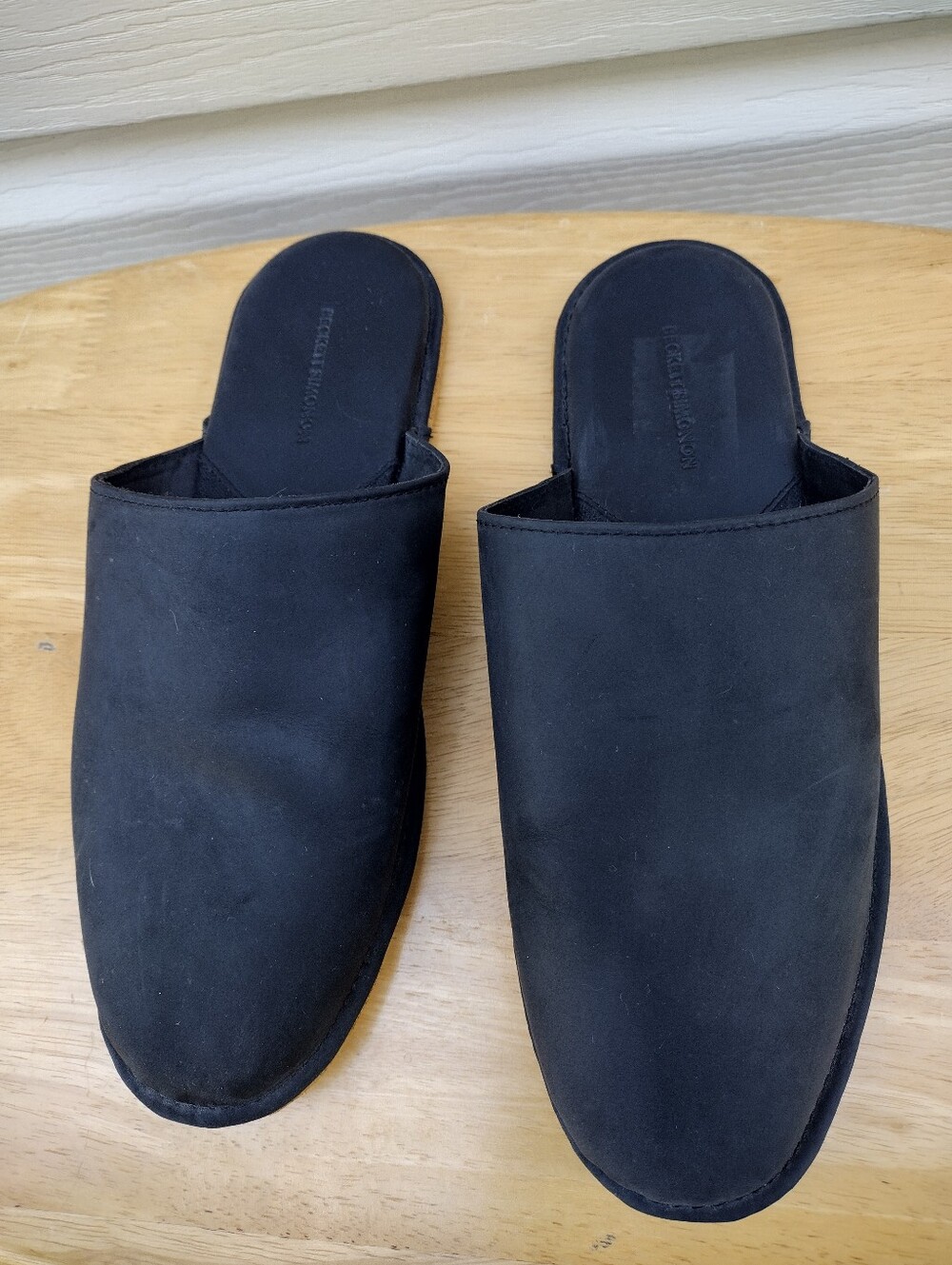 Beckett Simonon Larsen Slippers Mens Size 10 Black Leather Mule House Shoes